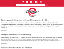 Tablet Screenshot of fanprojekt-nuernberg.de